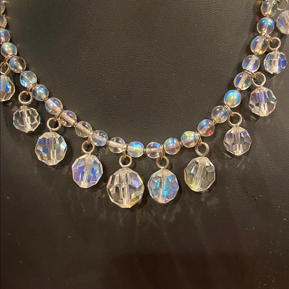 Aurora Borealis Graduated Crystal Choker Necklace. - Picture 4 of 7